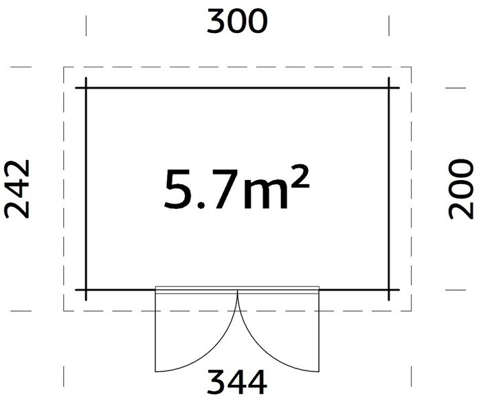 Palmako redskabsrum Mona 320 x 220 cm